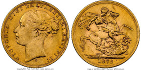 Victoria gold "St. George" Sovereign 1872-S MS62 NGC, Sydney mint, KM7, S-3858A. Marsh-85. An attractive example of this scarce and collectible Austra...