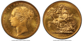 Victoria gold "St. George" Sovereign 1886-M MS64 PCGS, Melbourne mint, KM7, S-3857C. A splendid representative pedigreed to an elite cabinet, populati...