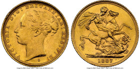 Victoria gold "St. George" Sovereign 1887-S MS63 NGC, Sydney mint, KM7, S-3858E, Marsh-124. Last year for the type. A genuinely lovely Choice coin tha...