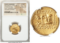 PONTIC KINGDOM. Mithradates VI Eupator (120-63 BC). AV stater (19mm, 8.25 gm, 11h). NGC Choice XF 4/5 - 4/5. Issue of Tomis, in name and types of Lysi...