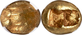 IONIA. Uncertain mint. Ca. 650-600 BC. EL sixth-stater or hecte (10mm, 2.35 gm). NGC Choice AU 4/5 - 4/5. Lydo-Milesian standard. Uncertain blank type...