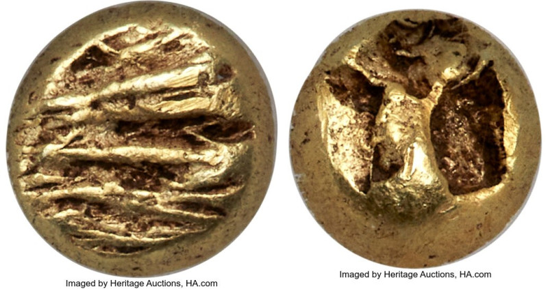 IONIA. Uncertain mint. Ca. 650-600 BC. EL 1/12 stater or hemihecte (7mm, 1.21 gm...