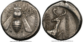 IONIA. Ephesus. Ca. 4th century BC. AR tetradrachm (24mm, 15.14 gm, 12h). NGC XF 4/5 - 3/5. Ca. 360-350 BC, Hippocritus I, magistrate. E-Φ, bee with s...