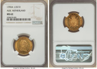 Franz II gold 1/2 Souverain d'Or 1793-A MS62 NGC, Vienna mint, KM63. This handsome near Choice specimen is the second finest for this rare issuance. I...
