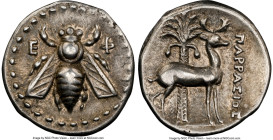 IONIA. Ephesus. Ca. 2nd century BC. AR drachm (18mm, 4.19 gm, 12h). NGC XF S 5/5 - 4/5. Parrasius, magistrate. E-Φ, bee with straight wings seen from ...