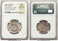 IONIA. Ephesus. Ca. 133-67 BC. AR cistophorus (27mm, 12.68 gm, 11h). NGC MS 4/5 - 4/5. Dated Civic Year 44 (91/90 BC). Serpent emerging from cista mys...