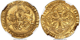 Flanders. Louis II de Mâle gold Franc à cheval (Gouden Rijder) ND (1346-1384) MS63 NGC, Ghent mint, 3.82gm, Fr-156, Delm-458, DeMay-193. LVDOVIC´ o DE...