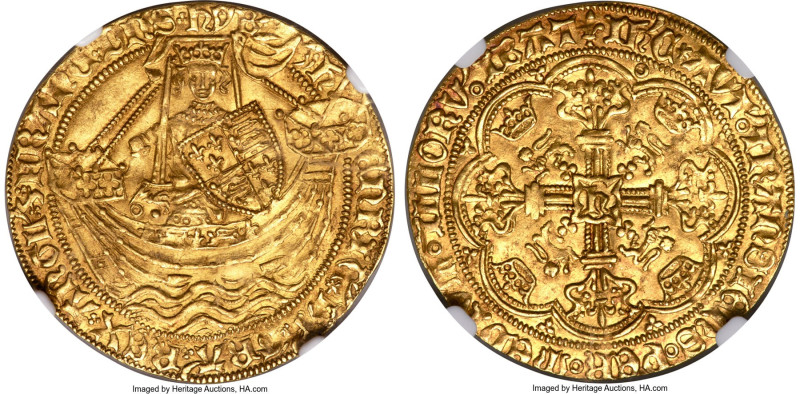 Henry VI (1st Reign, 1422-1461) gold Noble ND (1422-1430) MS61 NGC, London mint,...