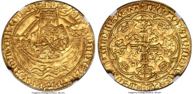 Henry VI (1st Reign, 1422-1461) gold Noble ND (1422-1430) MS61 NGC, London mint, S-1799, North-1414. Annulet issue. Expressive features on the King's ...