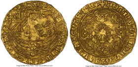 Edward IV (1st Reign, 1461-1470) gold 1/2 Ryal ND (1464-1470) MS65 NGC, York mint, S-1963, N-1558. Light coinage, 3.83gm. Edward standing facing in sh...