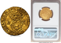 Henry VIII (1509-1547) gold Crown of the Double Rose ND (1526-1544) UNC Details (Bent), Tower mint, Rose mm, Second coinage, S-2273, N-1788. A crisp e...