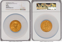 Republic gold Matte "Independence Centennial" Medal 1925 MS66 NGC, 47mm. 55.92gm. Edge: 18k. Struck on the 100th anniversary of Bolivian independence ...