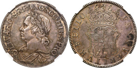 Oliver Cromwell Crown 1658/7 MS61 NGC, KM393.2, S-3226, ESC-240 (prev. ESC-10). Dies by Thomas Simon. An immense beast of a Crown in covetable Mint St...