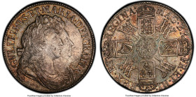 William & Mary Crown 1691 AU58 PCGS, KM478, S-3433, ESC-820. TERTIO edge. A type for which high-grade examples are few and far between, this specimen ...