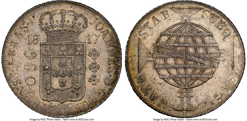 João Prince Regent 960 Reis 1817-R MS62 NGC, Rio de Janeiro mint, KM307.3, LMB-4...