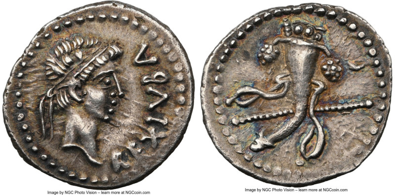 MAURETANIAN KINGDOM. Juba II (25 BC-AD 23/24). AR denarius (18mm, 2.56 gm, 3h). ...