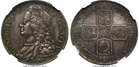George II "Lima" Crown 1746 MS63+ NGC, KM585.3, S-3689. Among the most coveted types from the reign of George II and one of instantly recognizable ori...