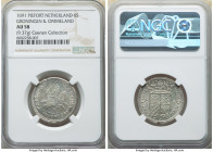 Groningen & Ommeland. Provincial Piefort 6 Stuivers 1691 AU58 NGC, KM-P22. 9.37gm. A promising Piefort issue and one that's seen at auction once every...