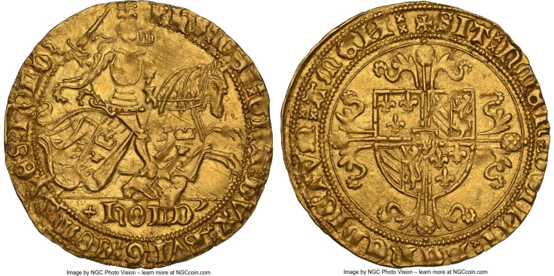 Holland. Philip the Good gold Rider ND (1433-1467) MS63+ NGC, Dortrecht mint, Fr...
