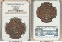 George III Penny 1797-SOHO MS66 Brown NGC, Soho mint, KM618, S-3777. 11 leaves variety. The finest example in the NGC census, this mahogany Gem specim...