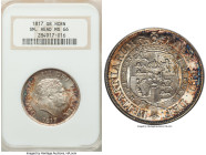 George III "Small Bust" 1/2 Crown 1817 MS66 NGC, KM672, S-3789. Small bust type. Impeccably sharp designs with nearly pristine surfaces; the pearlesce...