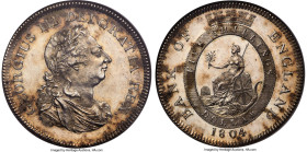 George III Proof Bank Dollar of 5 Shillings 1804 PR62 NGC, Soho mint, KM-Tn1, S-3768, ESC-1926. An especially sought-after and collectible issue regar...