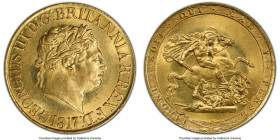 George III gold Sovereign 1817 MS63 PCGS, KM674, S-3785. Highly collectible and popular as the first year of issue of the "modern" sovereign, this pie...