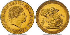 George III gold Sovereign 1820 MS62 NGC, KM674, S-3785C. Nice, original surfaces that have begun to tone red towards the edges. A generally wholesome ...