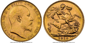 Edward VII gold Sovereign 1910-C MS63+ NGC, Ottawa mint, KM14, S-3970. Mintage: 28,012. One of the key dates in the scarce Canadian Sovereign series. ...