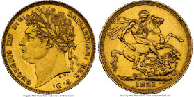 George IV gold Sovereign 1821 MS61 NGC, KM682, S-3800. Scattered marks as one would expect for a coin of this grade, but without any singular blemishe...