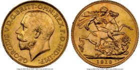 George V gold Sovereign 1913-C MS63 NGC, Ottawa mint, KM20, S-3997. Mintage: 3,715. A Choice example from one of the most difficult to acquire and fle...
