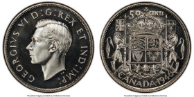 George VI Specimen 50 Cents 1946 SP66 PCGS, Royal Canadian mint, KM36. An impressive and fully-glossy piece showcasing premium Gem surfaces with refle...