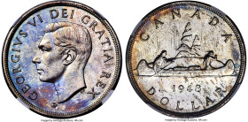George VI Dollar 1948 MS63 NGC, Royal Canadian mint, KM46. Mintage: 18,780. A key date in the Voyageur Dollar series. Glassy, patinated surfaces with ...