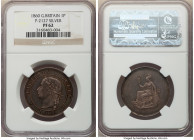 Victoria silver Moore pattern Penny 1860 PR62 NGC, Peck-2127 (ER). Britannia reverse without surrounding legend or inner beaded circle. Rated extremel...