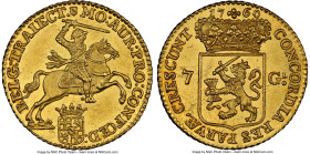 Utrecht. Provincial gold 7 Gulden (1/2 Gold Rider) 1760 MS63 NGC, KM103, Delm-971. An aesthetically refined representative that leaves an impression o...
