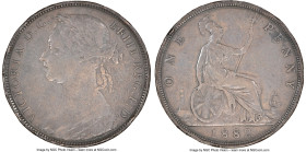 Victoria Penny 1882 VF35 Brown NGC, KM755, S-3954, Freeman-112 (R17). No H in exergue, dies 11+N. Plain edge. A key rarity in the Victorian Bronze Pen...