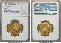 Utrecht. Provincial gold 14 Gulden (Gold Rider) 1760 MS62 NGC, KM104, Fr-288. An inspiring example of an instantly recognizable type, dubbed the "Gold...