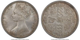 Victoria "Godless" Florin 1849 MS64 PCGS, KM745, S-3890. A popular and semi-affordable type in this Gothic series, fully struck and brimming with lust...