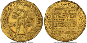 Utrecht. Provincial gold Ducat 1648 AU Details (Harshly Cleaned) NGC, KM7.1, Fr-284. 3.44gm. Despite the noted conditional qualifier, the strike remai...