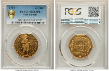 Utrecht. Provincial gold 2 Ducat 1750 MS62 Prooflike PCGS, KM42.2, Delm-962. Among an immensely small handful of these gold issues assigned the covete...