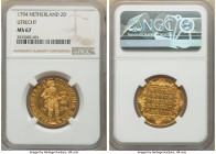Utrecht. Provincial gold 2 Ducat 1794 MS67 NGC, KM42.2, Delm-962. Among the most handsome double Ducats not only within this very sale, but among thos...