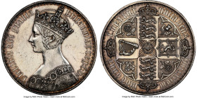 Victoria Proof "Gothic" Crown 1847 Proof Details (Cleaned) NGC, KM744, S-3883, UN DECIMO on edge. At one point polished, this example still retains so...