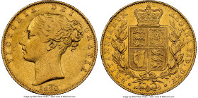 Victoria gold Sovereign 1838 AU Details (Cleaned) NGC, KM736.1, S-3852. At one point wiped, the details remain reasonably strong for this popular firs...
