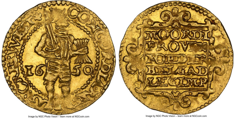 West Friesland. Provincial gold Ducat 1650 MS64 NGC, KM16, Fr-294. 3.48gm. A sup...