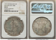 Zeeland. Provincial Silver Ducat 1757 MS64 NGC, KM52.4, Dav-1848. A fantastic specimen in a covetable state of preservation, clearly defined with deep...