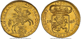 Zeeland. Provincial gold 14 Gulden (Gold Rider) 1762 MS64 NGC, KM97, Delm-889 (R2). Both conditional and aesthetically desirable, not only for the dat...