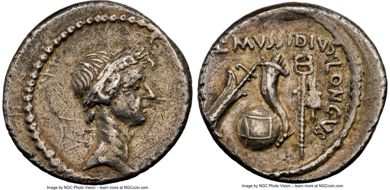 Divus Julius Caesar, as Dictator (49-44 BC). AR denarius (17mm, 3.86 gm, 7h). NG...