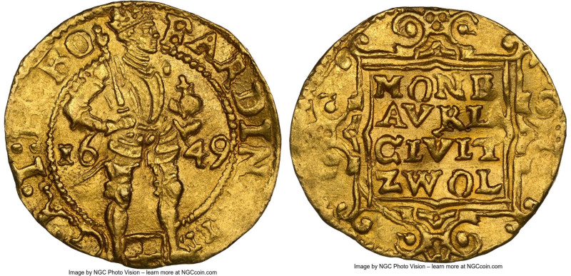 Zwolle. City gold gold Ducat 1649 MS63 NGC, KM34, Delm-1133. 3.48gm. With the na...