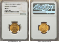 Republic gold Ducat 1923 MS67 NGC, Kremnitz mint, KM8, Fr-2. No serial number variety. On the very cusp of Premium Gem, with enticing silkiness to the...