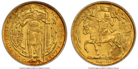 Republic gold "1000th Anniversary of Christianity in Bohemia" Medallic Ducat 1929 MS65 PCGS, KM-XM7. Mintage: 1,631. A collectible medallic issue repr...